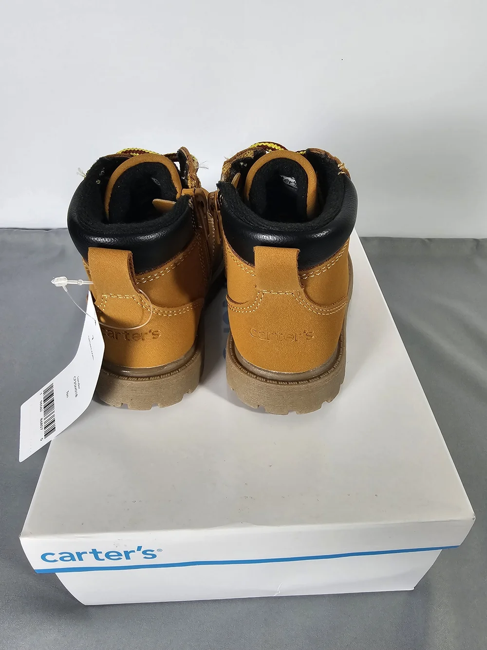 Carter's Lander Tan Toddler Lace-Up Boots Size 7 New With Box